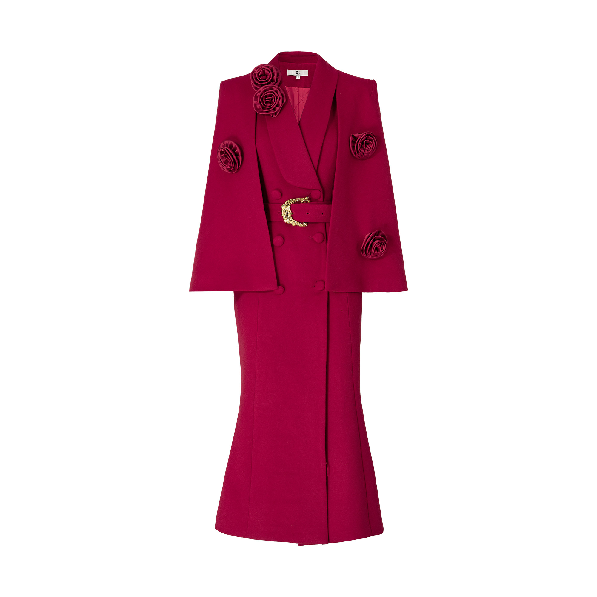 MD进进原创【盛世骄颜】2025冬季时尚显瘦设计感花朵披肩风衣外套,淘宝优惠券,粉丝福利购,淘宝优惠卷