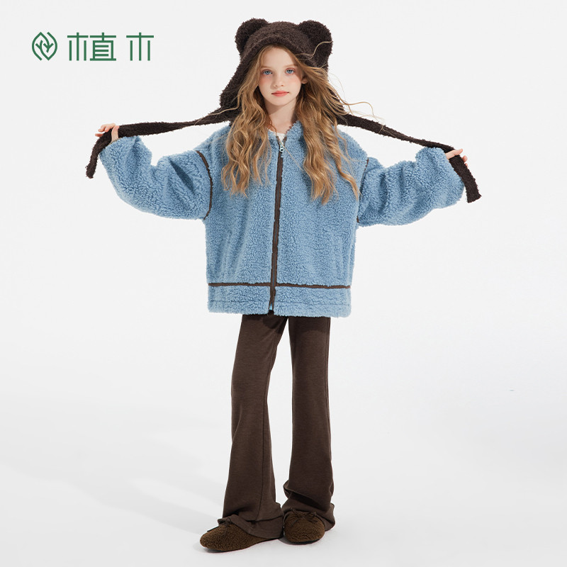 植木童装 儿童外套2025秋冬新款中大童仿羊羔毛外套男童女童外套,淘宝优惠券,粉丝福利购,淘宝优惠卷