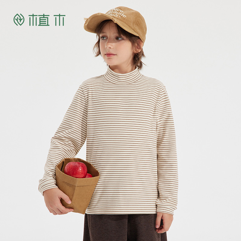 植木童装 儿童T恤2025秋冬新款中大童男童打底衫T恤女童上衣T恤,淘宝优惠券,粉丝福利购,淘宝优惠卷