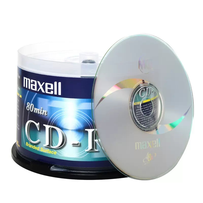 麦克赛尔/MAXELL 光盘CDR 刻录盘 音乐CD 汽车CD 数据备份 48速 700M 80分钟 CD光盘 50片装空白刻录光盘 - 图0