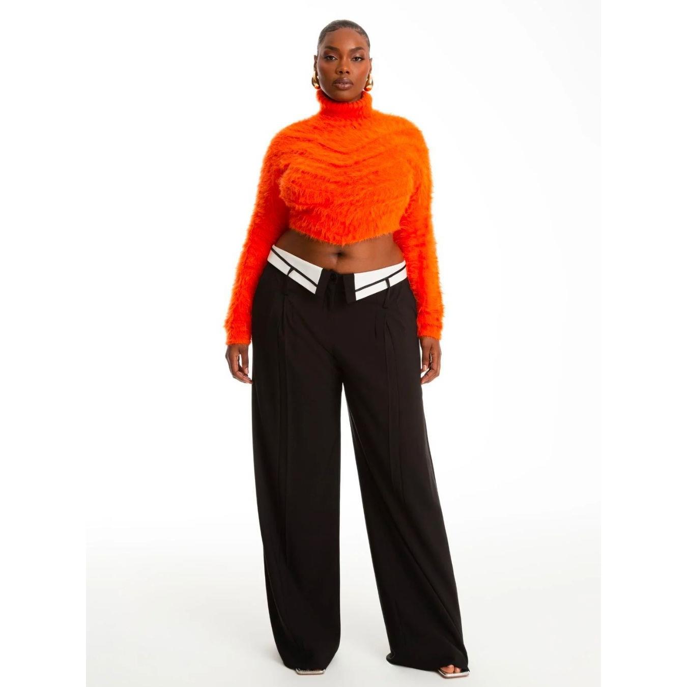 Draping women's trousers with a loose and slimming feel, str-图3