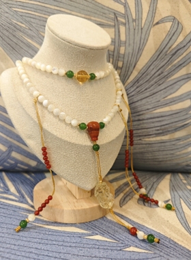 水龙吟罗云熙唐俪辞配色108珠马蹄螺+玛瑙+碧玉+水晶+925配珠