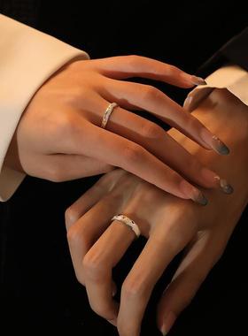 英国topwhit925银戒指女小众简约高级感日月同辉情侣对戒情人节