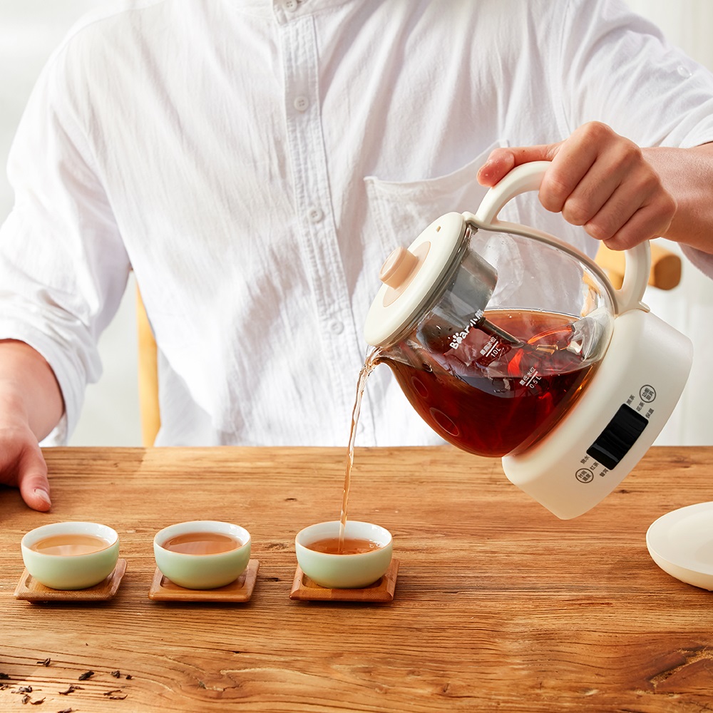 小熊米淘专卖店小熊煮茶器茶壶黑茶普洱蒸茶家用全自动蒸汽小型办公室玻璃养生壶3