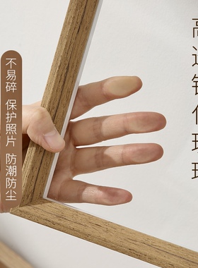 ins卡通文字正方形4寸相框木质画框空框装裱挂墙照片摆台定制diy