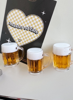创意仿真啤酒杯个性冰箱贴ins风立洞洞板磁力贴家居装饰吸铁石