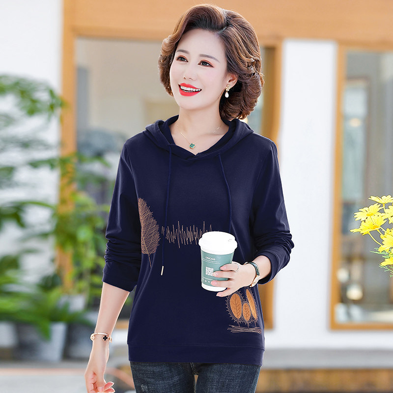 春秋季长袖连帽四十岁妈妈新款卫衣 初日丽影卫衣/绒衫