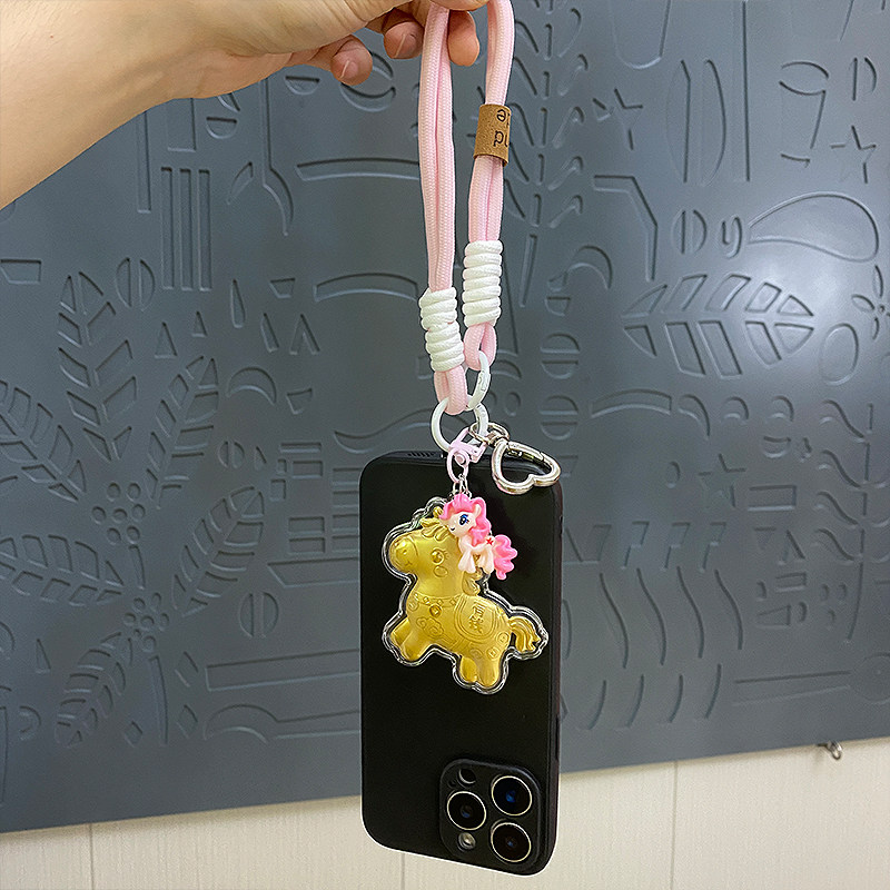 2025新款创意马上有钱手机链挂件钥匙扣包包挂饰送朋友塑箔金马,淘宝优惠券,粉丝福利购,淘宝优惠卷