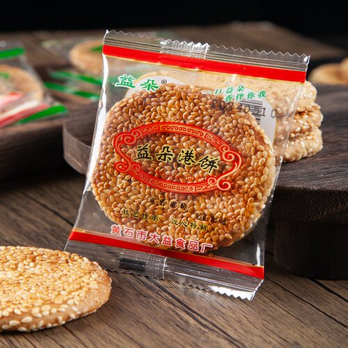 正宗黄石益朵港饼伴手礼盒1000g装湖北特产超薄芝麻饼干馅饼零食 - 图3