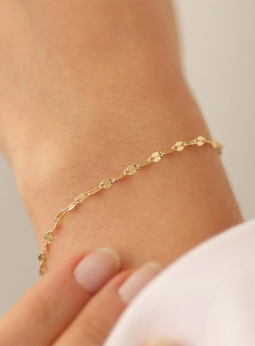 嘴唇链手链钛钢镀18K金欧美ins极简风基本款单链DIY女叠带链条