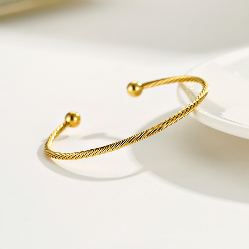 ipg18k金设计钢索造型软开口手镯 carlidana卡丽丹娜手镯