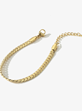 极简风钛钢镀金韩国大气手链