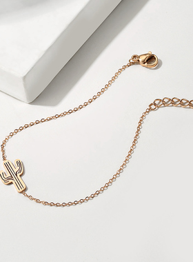 小众仙人掌玫瑰金冷淡风手串