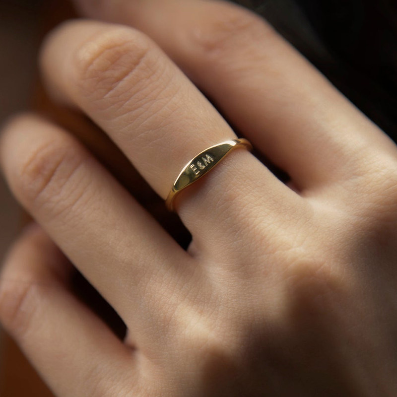 定制刻字情侣对戒闺蜜任意食指戒 carlidana卡丽丹娜戒指/指环