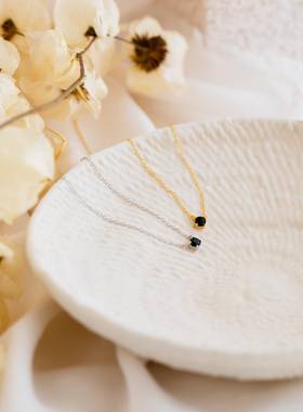 爪镶水晶钛钢ipg14k十字链女