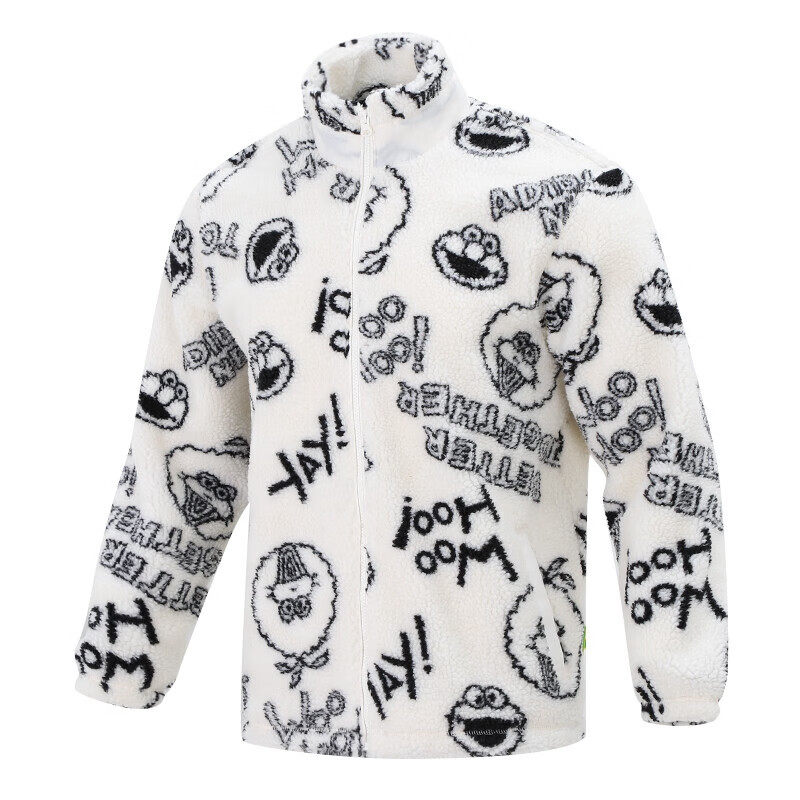 Adidas阿迪达斯男女同款秋季摇粒绒夹克印花宽松休闲外套HD7298-图3