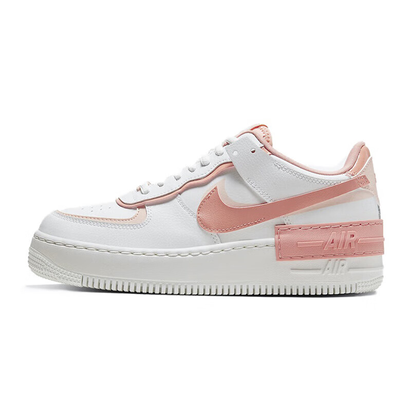 Nike耐克Air Force 1马卡龙白粉解构AF1空军一号女板鞋CJ1641-101 - 图0