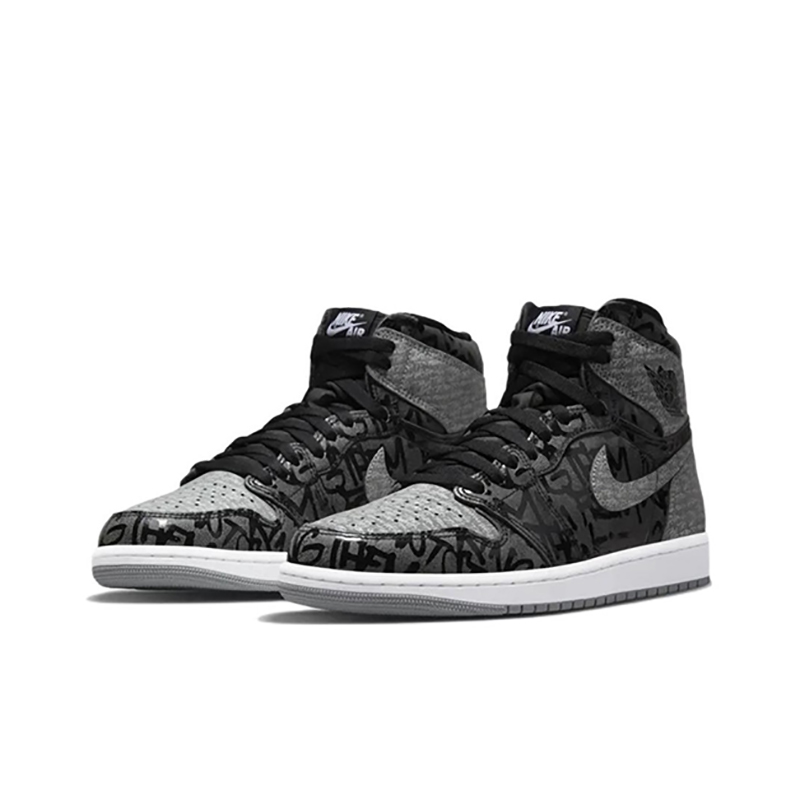 耐克Air Jordan 1 AJ1男女同款影子黑灰禁穿休闲篮球鞋555088-036-图1