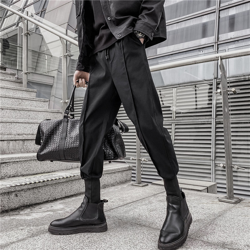 男士靴裤秋冬季加绒款西裤宽松束脚配马丁靴的裤子九分哈伦休闲裤,淘宝优惠券,粉丝福利购,淘宝优惠卷