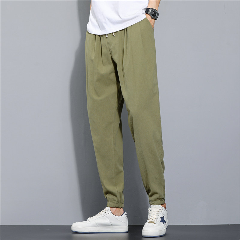 裤子男春夏棉麻运动裤宽松束脚亚麻裤夏季哈伦裤春季男士休闲长裤,淘宝优惠券,粉丝福利购,淘宝优惠卷