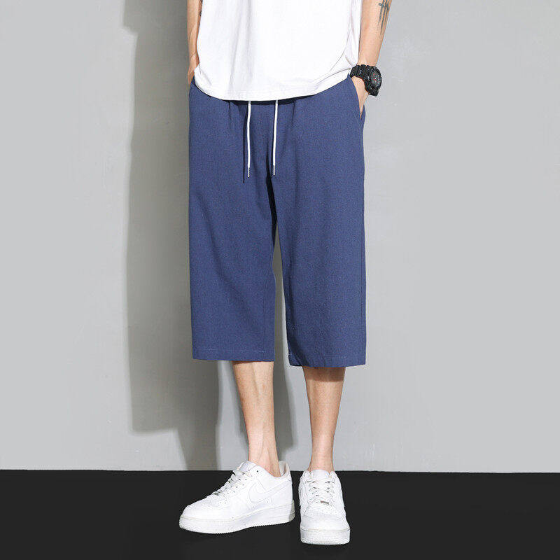 夏季七分裤男纯棉运动休闲短裤薄款加肥加大码宽松直筒中裤男裤子,淘宝优惠券,粉丝福利购,淘宝优惠卷