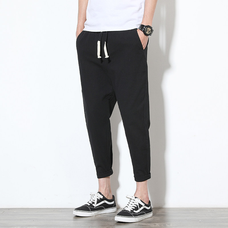 夏季休闲裤男九分裤薄款修身小脚裤子男韩版潮流百搭弹力9分男裤,淘宝优惠券,粉丝福利购,淘宝优惠卷