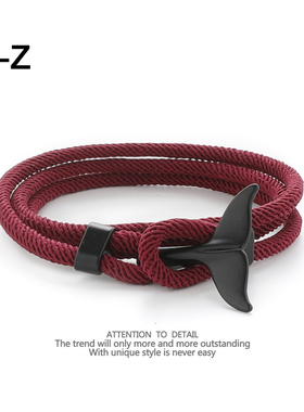 鲸鱼尾手链情侣钛钢日韩可调节