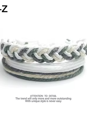 原创彩虹编织手绳情侣款小众设计