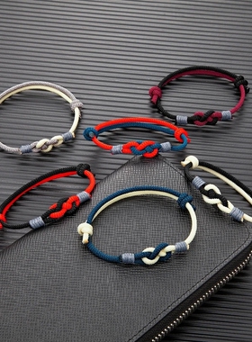 环铭原创八字同心结手绳纯手工编织闺蜜情侣手绳中国风可调节手链
