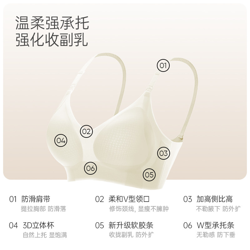 ROVO哺乳内衣无痕防下垂聚拢收副乳产后喂奶专用睡觉可穿孕妇文胸