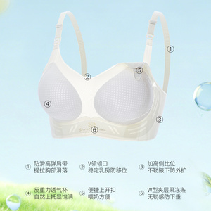 ROVO哺乳内衣女聚拢防下垂怀孕期专用产后喂奶孕妇无痕薄文胸罩