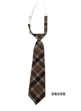格子西装免打结衬衣制服领带