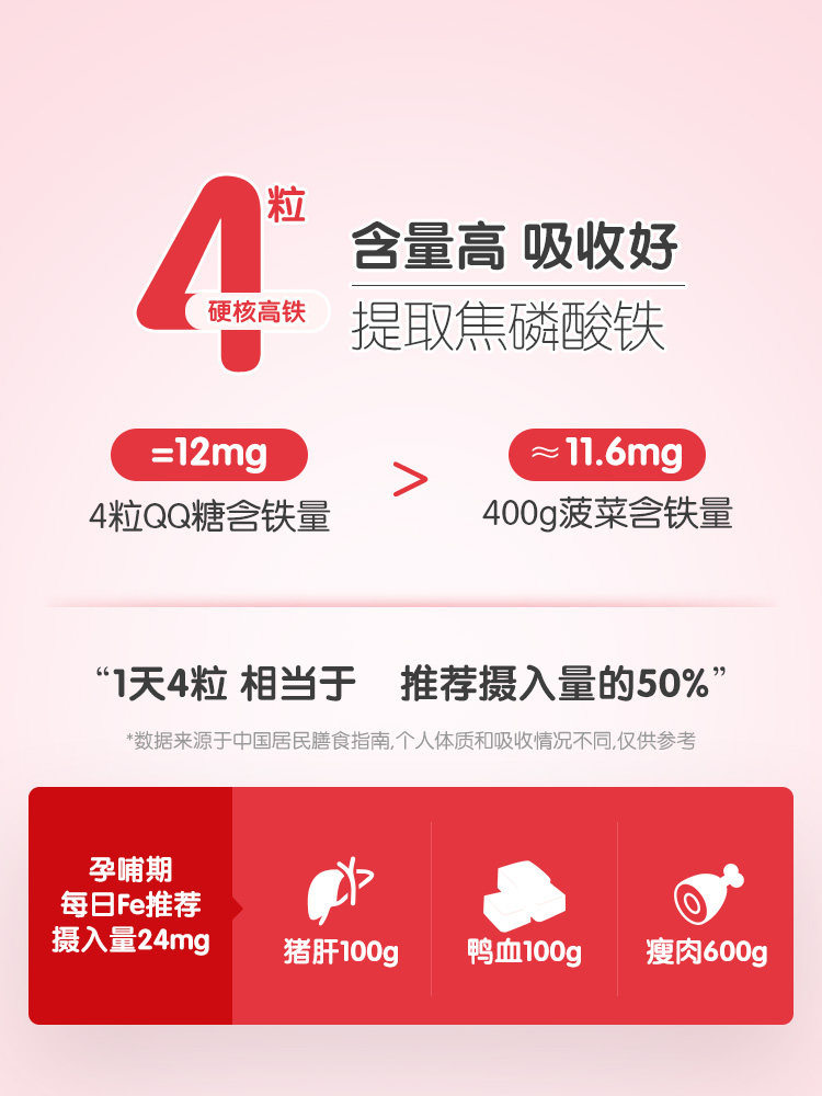 惠氏玛特纳轻盈系列铁黑加仑味软糖 康合森保健品钙铁锌/钙镁