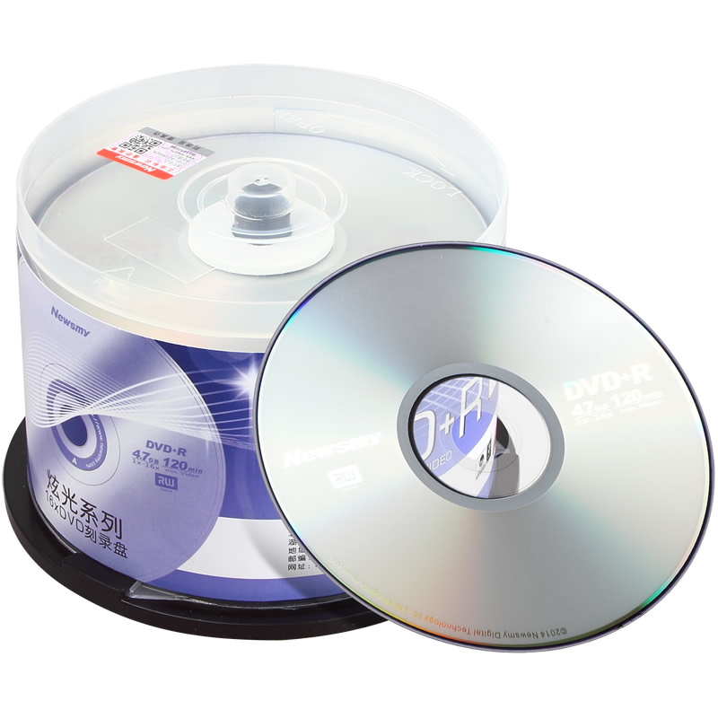 纽曼炫光系列DVD+R刻录盘 dvd+r空白光盘4.7G 16X dvd-r50片装-图1