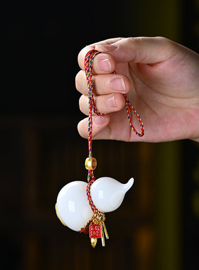 璞玉陶瓷葫芦挂饰摆件福禄招财佛寺平安吉祥好运景区摊位纪念批發