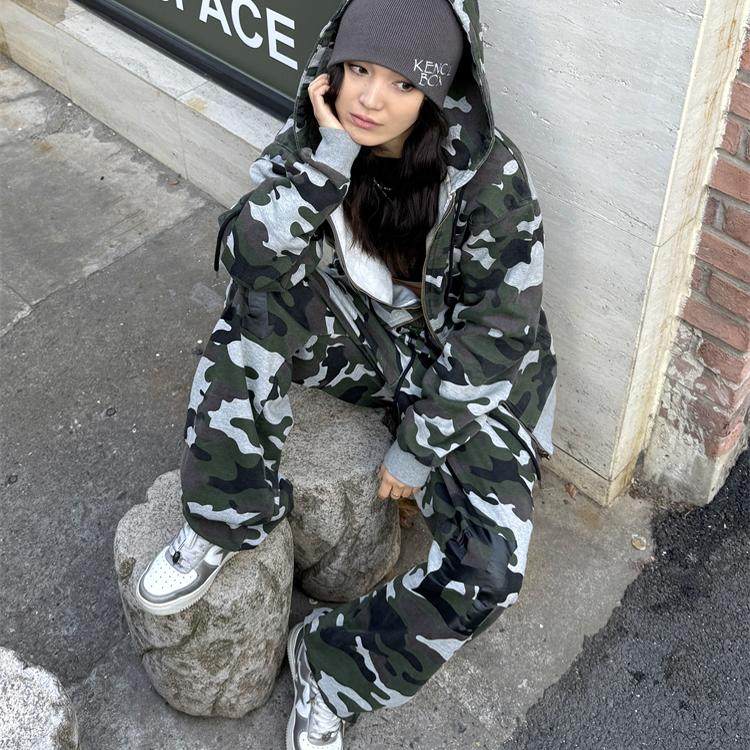 KencilBox千笔盒子迷彩秋冬加绒连帽卫衣外套裤子套装男女款原创,淘宝优惠券,粉丝福利购,淘宝优惠卷