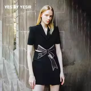 蛮好的人生&亲爱的仇敌同款YES BY YESIR叶谦蝴蝶结西装连衣裙 - 图0