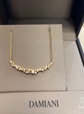 Damiani绒花18K金满钻项链