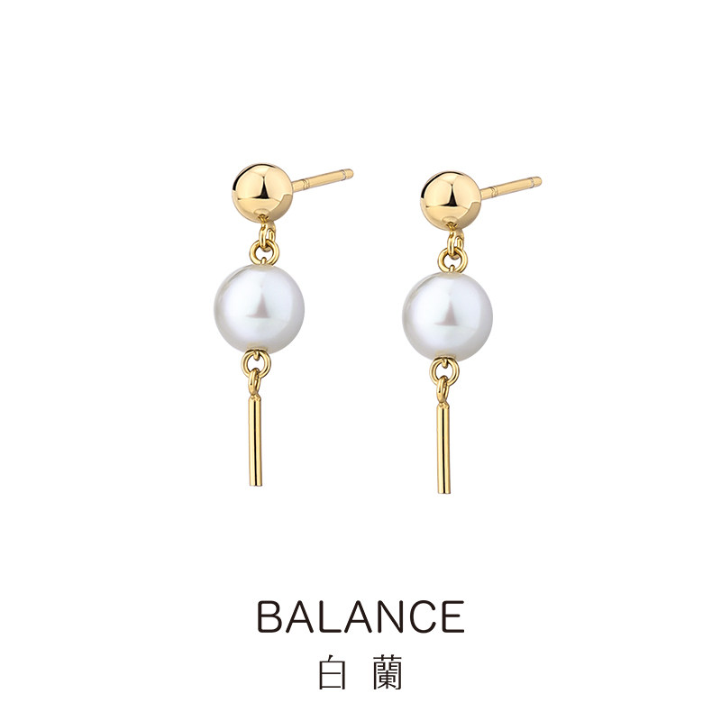 bn白兰小灯笼akoya海水珍珠感耳钉 bn耳钉