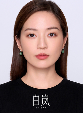 白岚花砖东陵玉耳钉925银耳环耳饰耳坠女士高级感轻奢饰品ED4645