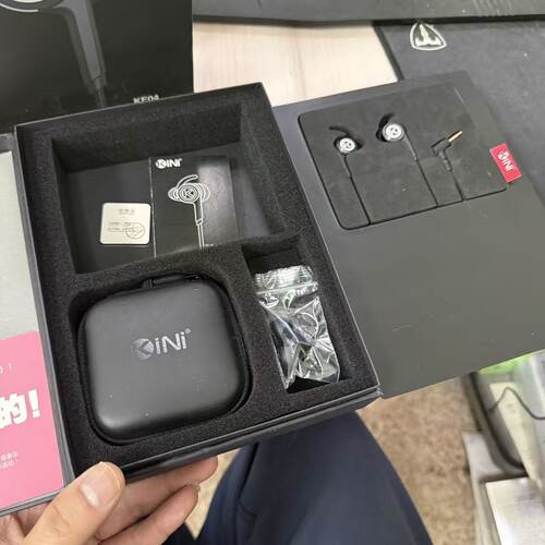 kini KE04发烧圈铁有线hifi耳机 单边双动圈单动铁带麦通话音质靓 - 图0