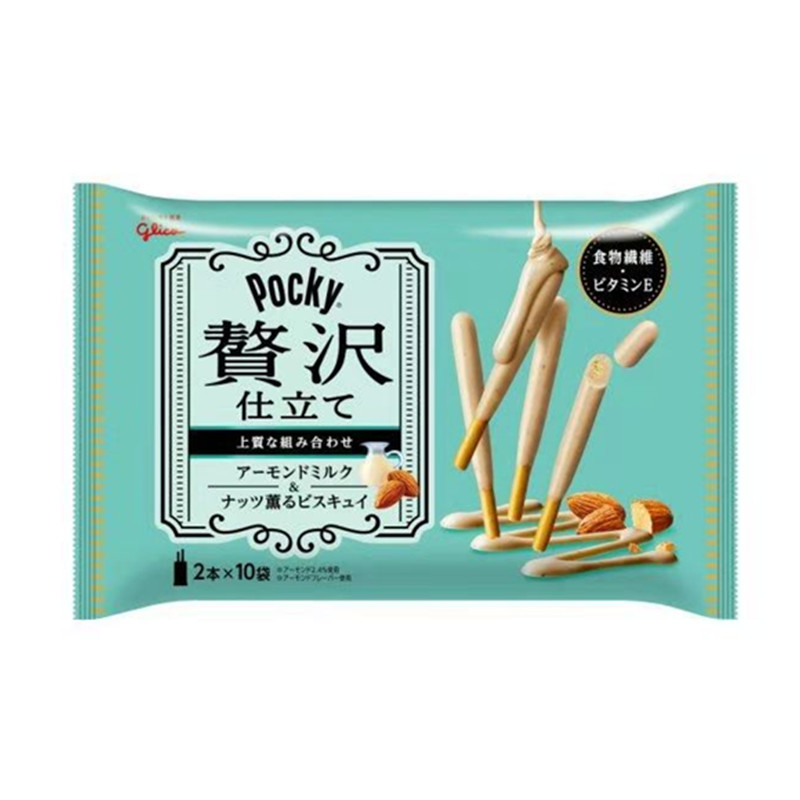 日本本土glico格力高 赘沢牛奶pocky百奇巧克力/杏仁牛奶味饼干棒 - 图3