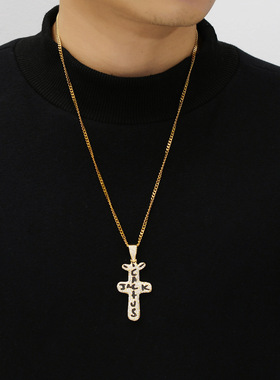 欧美项链嘻哈十字架travisscott