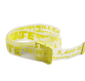 正确版本OFF Belt18SSWHITE新款logo男女透明腰带立体字母百搭潮-