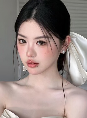 法式白色缎面超大蝴蝶结发夹