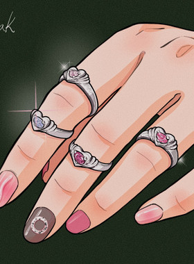 S925纯银星空月夜情侣宝石对戒款