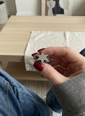 纯银星星开口对戒可定制时尚