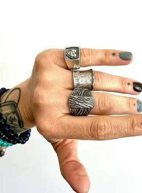 立体圆形花卉植物原创设计风尾戒