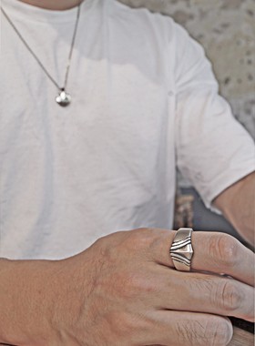 纯银饰品简约指环情侣款新品厚重