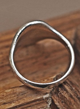 新品情侣纯银复古椭圆型戒指定制